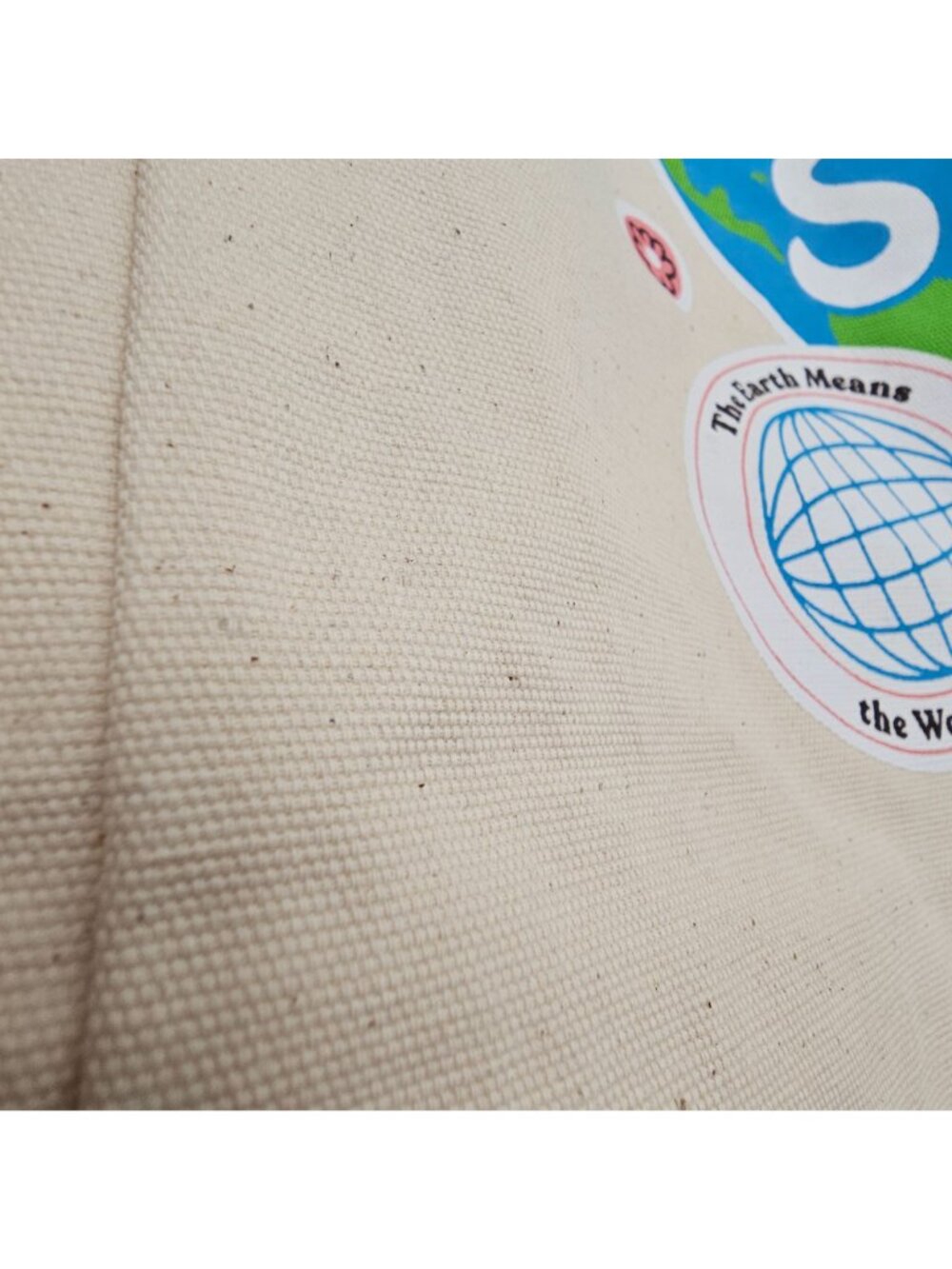 ModCloth Tote Bag Cream Home Sweet Home Earth Day 100% Cotton Packable Travel - Picture 15 of 16